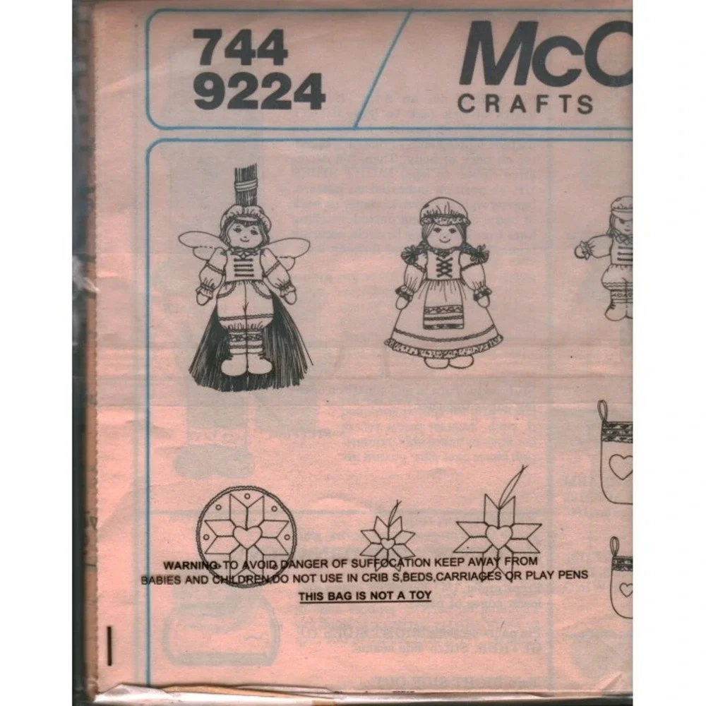 McCall's‎ Crafts 9224 Sewing Pattern Christmas Stockings Stars Ornaments Vintage